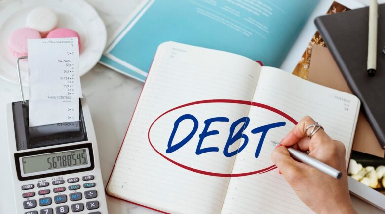 Chart showing credit score improvement and prime rate decline with debt consolidation timeline